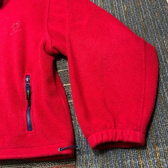 Eddie Bauer EBTEK Fleece Jacket Mens Large Red Full Zip Polartec Vintage 90s Blu - Picture 6 of 14